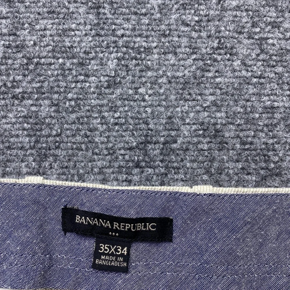 Banana Republic Mens Sz 35 Linen Cotton Pinstripe Pants Cream Tan Straight Leg